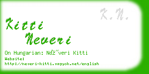 kitti neveri business card